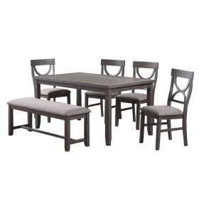 Dasher 6 Piece Wood Dining Set, Grey