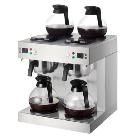 VEVOR Commercial Drip Coffee Maker, 24 Cups Coffee-Maker Machine with 4 Glass Carafes and 4 Decanter Warmer Plates